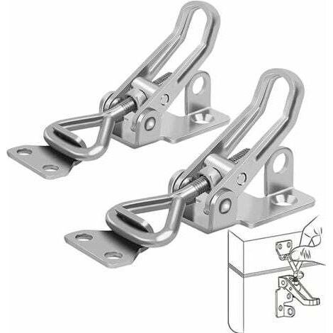 2 pièces, serrure à charnière en métal, fermeture à levier, résistant à la rouille, fixation solide, clip de verrouillage à charnière pour sécuriser et sécuriser les valises, placards, portes (1/5)