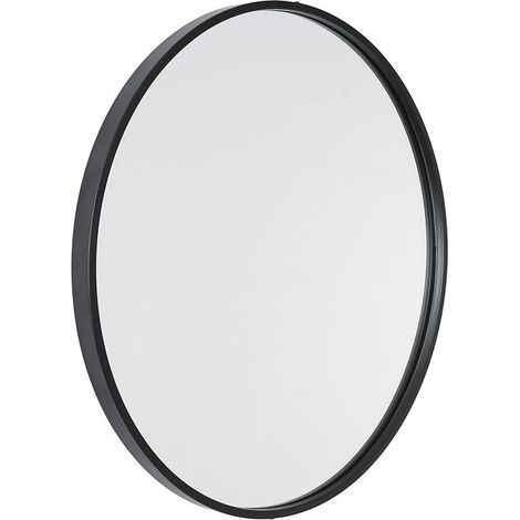 Milano Annalise 600mm Wall Hung Round Bathroom Mirror - Black (1/4)