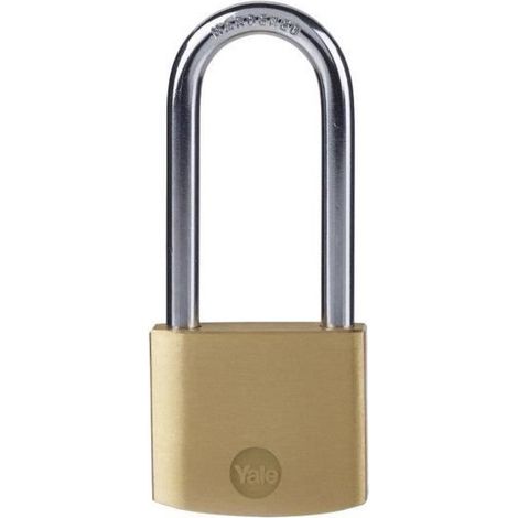 YALE Candado de latón - 40 mm con llave - 3 llaves - Grillete ancho - 24257000