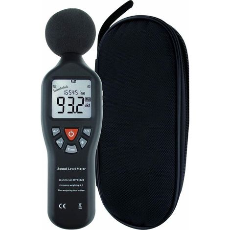 Fonometro, fonometro digitale portatile, misuratore di decibel professionale con display retroilluminato, alta precisione da 30 dB a 130 dB con funzione di registrazione dati (1/4)