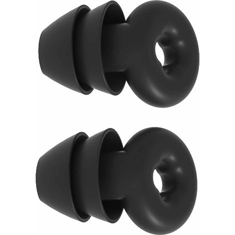 Bouchons d'oreilles antibruit pour dormir, en silicone souple réutilisable, étanches, pour le travail et la natation, noirs. (1/5)