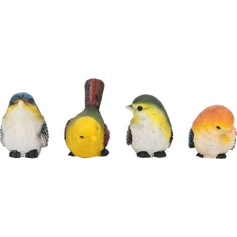 4-teiliges Set aus Vogel- und Tierfiguren aus Kunstharz zur Dekoration von Rasen, Garten und Hof (1/5)
