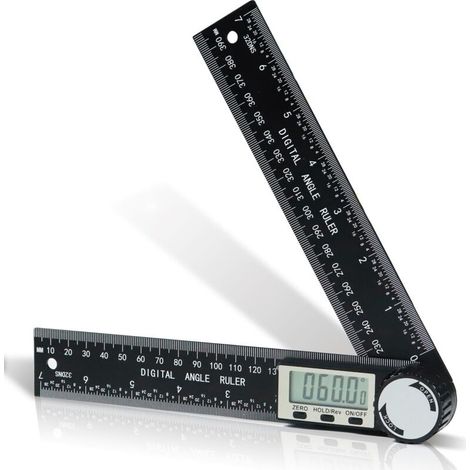 Goniomètre numérique (Rapporteur d'angle) — 7 pouces / 200 mm : Outil professionnel de mesure d'angle pour la menuiserie, la maçonnerie et la construction (Matériau ABS renforcé) (1/5)