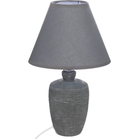 Lampe à poser en céramique "Balvy" - Gris - D 20 x H 32 cm - Livraison gratuite (1/2)