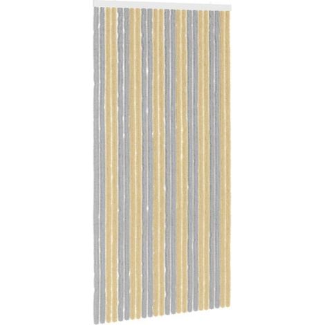 Rideaux en chenille, gris et beige, 100 x 200 cm (1/5)
