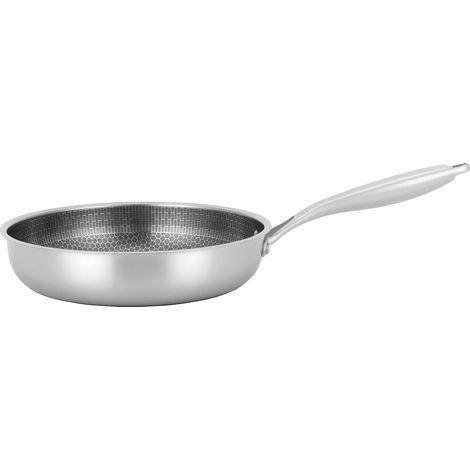 Sartén de acero inoxidable 410, compatible con cocinas de gas e inducción, color plata, 26-35 cm. (1/2)