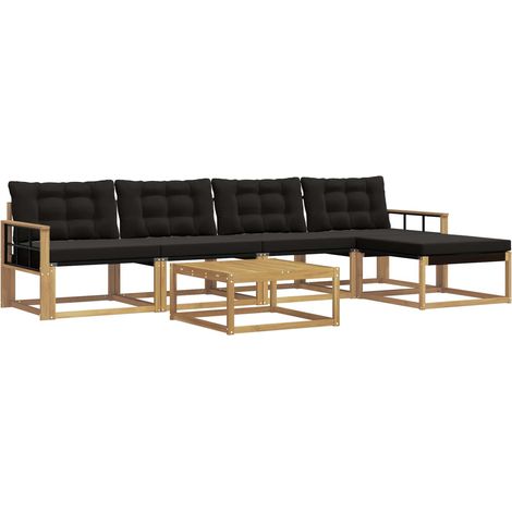 Set di divani da esterno 6 pz Bianco e Nero vidaXL (1/5)