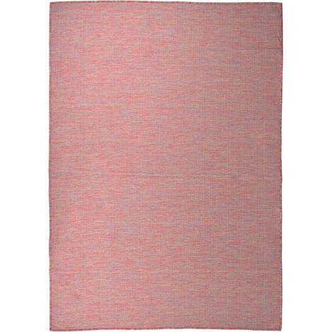 Outdoor-Teppich Flachgewebe 140x200 cm Rot vidaXL (1/5)