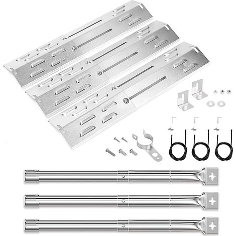 Lot de 3 Cache-brûleurs universels en Acier Inoxydable, répartiteur de Flamme et brûleur à gaz pour Barbecue à gaz (1/5)