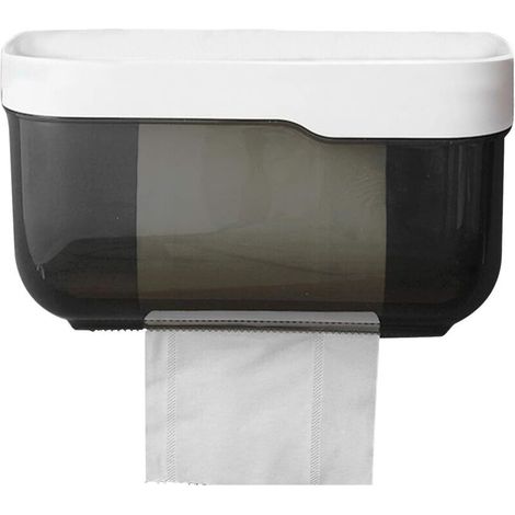 Porte Papier Toilette Auto-adhésif, derouleur papier toilette mural étanche, distributeur papier toilette sans Perçage (Tuba gris) (1/5)