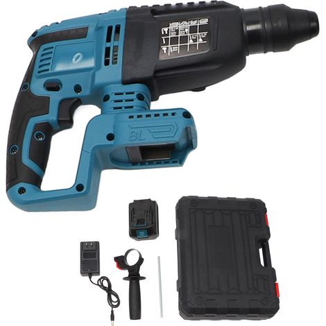 3 in 1 Impact Drill Hammer Pickaxe Set Lightweight Rechargeable Lithium Power Drill for Woodworking Projects Installation (1/3)