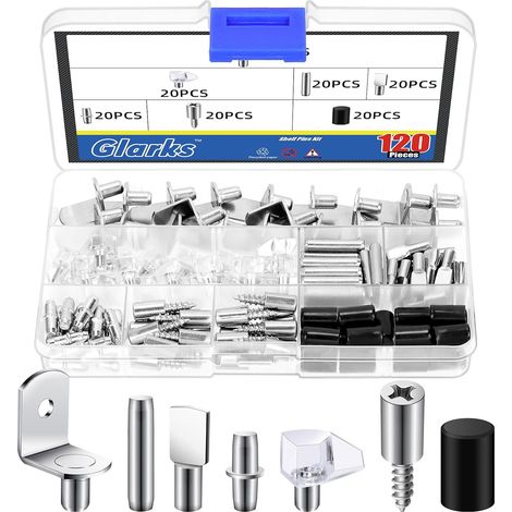 140 kit de broches de rayonnage de type 6, broches de rayonnage en métal robustes pour les étagères et armoires (1/5)