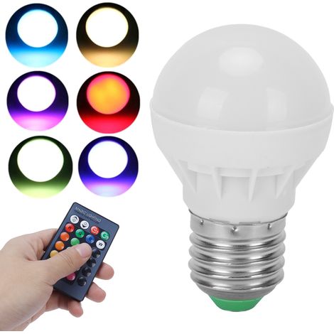 RGB+W 3W E27 Glühbirne mit Fernbedienung, Farbwechsellampe, Innendekoration 85265V (1/5)