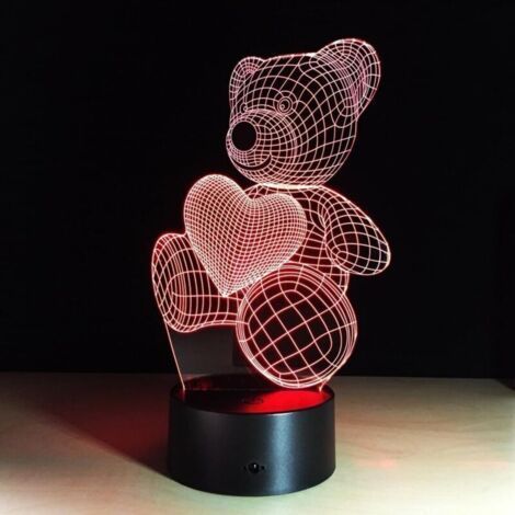 Little Bear 3D LED Night Light - USB Touch Switch - Home Decor (1/5)