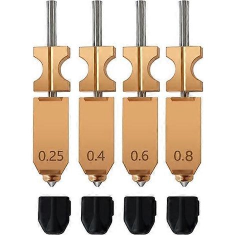 Kit de 4 buses à dégagement rapide pour Flashforge AD5X (0,25/0,4/0,6/0,8 mm) avec 4 chaussettes en silicone (1/5)