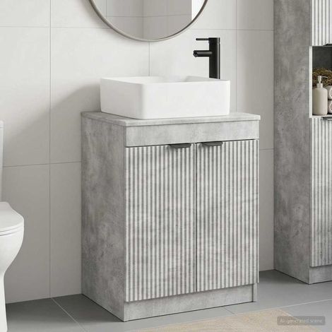 vidaXL Set di mobili per il bagno Grigio Cemento Legno ingegnerizzato (1/5)