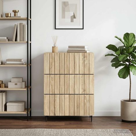 vidaXL Armoire à tiroirs Chêne Sonoma 66 x 34,5 x 92 cm (1/5)