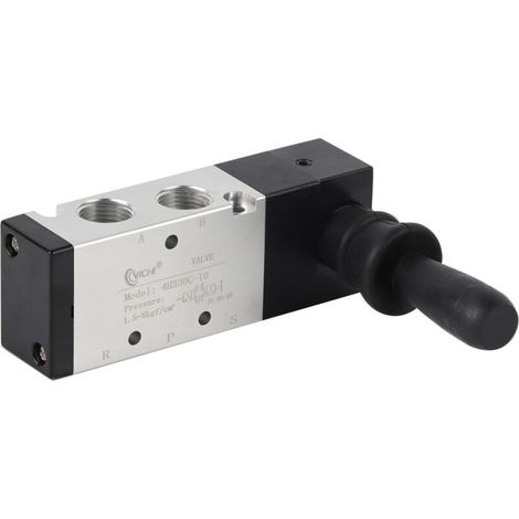 Pneumatisches Handsteuerventil, 5 Anschlüsse, 3 Positionen, Handhebel 0–0,8 MPa (4H330C-10) – Crezuo
