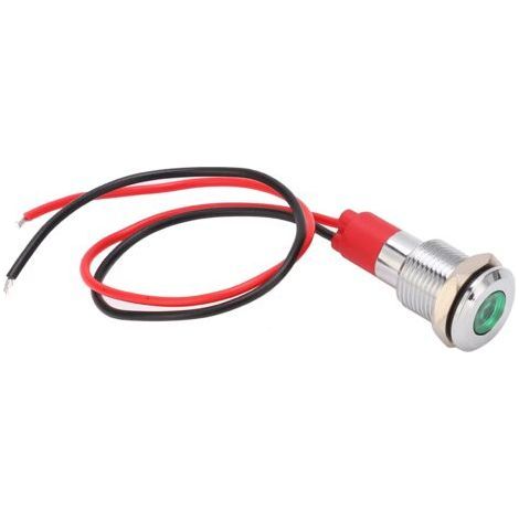 Voyant LED métallique, étanche, LED 10 mm, câble court, laiton nickelé, lampe de signalisation résistante à la poussière, 220 V (1/5)