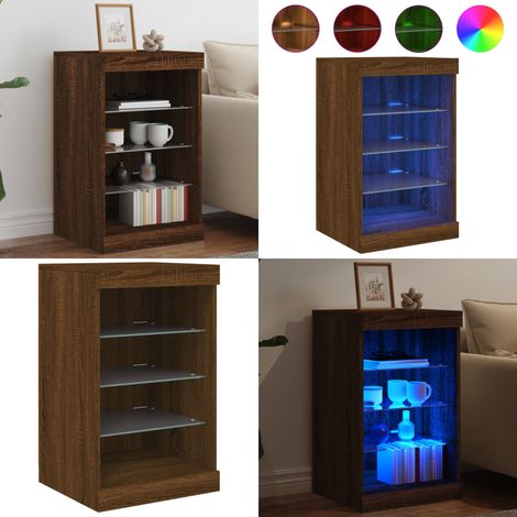 Sideboard mit LED-Leuchten Braun Eichen-Optik 41x37x67 cm - Sideboard - Wohnwand - TV-Schrank - Regal - Eiche Optik - Home & Living (1/5)