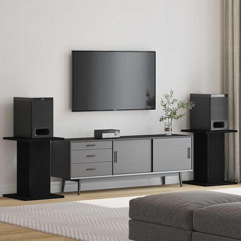 Lautsprecherständer 2 pcs Schwarz Eichen-Optik 30 x 30 x 40 cm