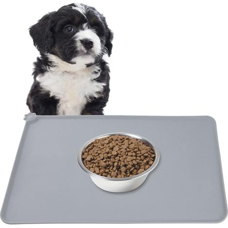 Tapis Alimentation Animaux - Silicone Anti-dérapant - Bord Surélevé - Pour Bol Chat Chien - Imperméable - 1 Pièce (1/3)