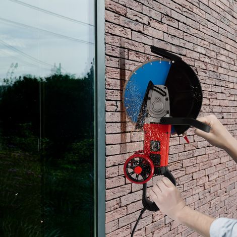 Elektrische Betonsäge Betontrennsäge Kreissäge mit  Sägeblatt und Umlenkrolle DE