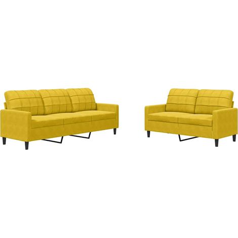 Maison Exclusive - Set di Divani 2 pz con Cuscini giallo in Velluto