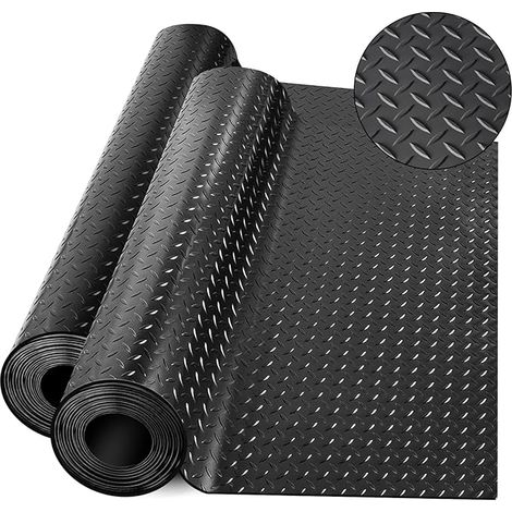 Tapis de Sol en Caoutchouc, Tapis en Caoutchouc Épais de 650 x 41 cm Garage, Caravane, Camping-Car, Noir (1/5)