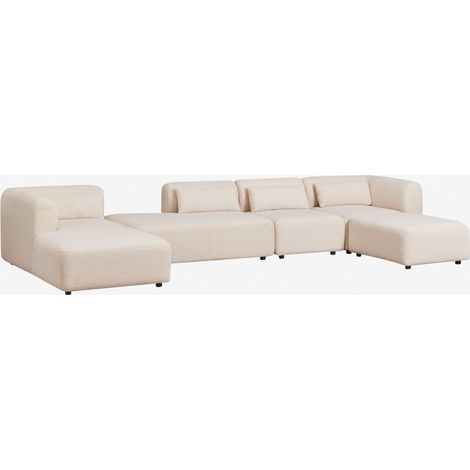 Divano componibile chaise longue sinistra in 4 pezzi con daybed e pouf Fogler SKLUM            