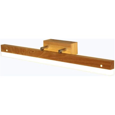 LED bathroom mirror light, wooden wall light for bathrooms, 40 cm LED wall light made of wood for indoor use, suitable for bedrooms, hallways, staircases, white light