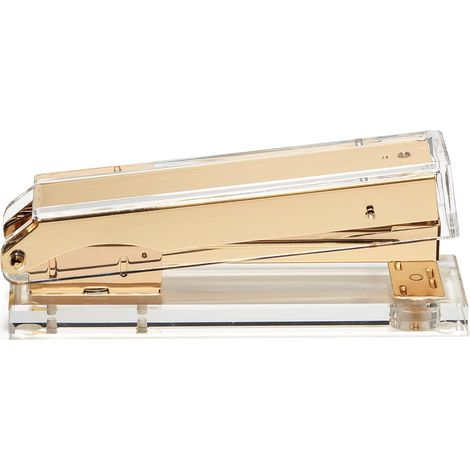 Agrafeuse - Acrylique Transparent - Pour Bureau Maison Ecole - Capacité 12 à 15 Feuilles - Dimensions 13,3 x 3,2 x 6,4 cm - 1 Pièce (1/5)