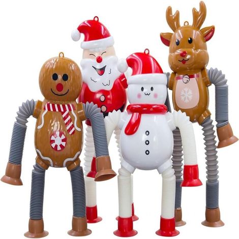 Décorations De Noël - Pendentif Élan Père Noël Bonhomme De Neige Pain D'épice - Lot De 4 (1/5)