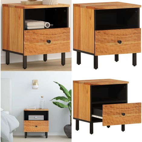 Nachttisch 40x33x46 cm Massivholz Akazie - Nachttisch - Akasienholzmöbel - Wohnzimmerdeko - Schlafzimmereinrichtung - Kommoden - Home & Living (1/5)