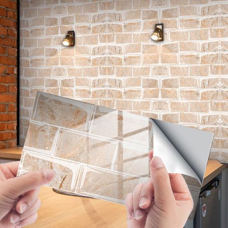 8 autocollants pour carrelage mural, pour cuisine et salle de bain (15x30 cm) (1/3)