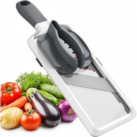 Coupe-légumes et fruits multifonctions – Mandoline réglable et sûre pour la cuisine, râpe à choux, rouge et noir,y (1/5)