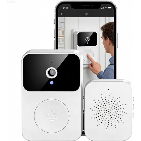 Générique Sonnette sans Fil,avec caméra Sonnette caméra1080p,Surveillance de Vision Nocturne HD,interphone à Domicile,Support de sécurité Intelligent,Audio Bidirectionnel-CC (1/5)