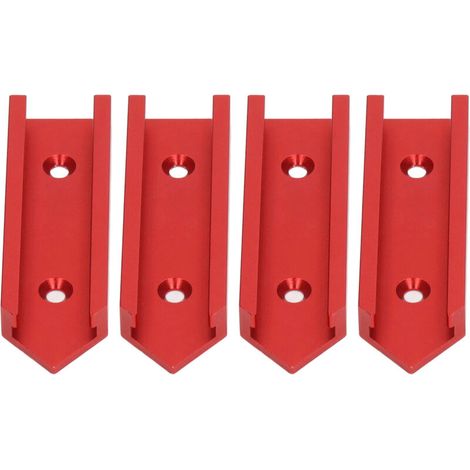 Lot de 4 connecteurs en T en alliage d'aluminium, longueur 100 mm, largeur 30 mm, universels pour le travail du bois, rouges. (1/5)