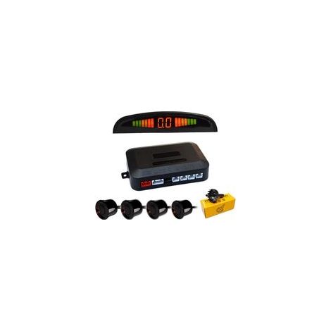 Radar de recul voiture 4 capteurs universels – Affichage couleur LED – Alarme audio – Installation facile et étanche (1/5)