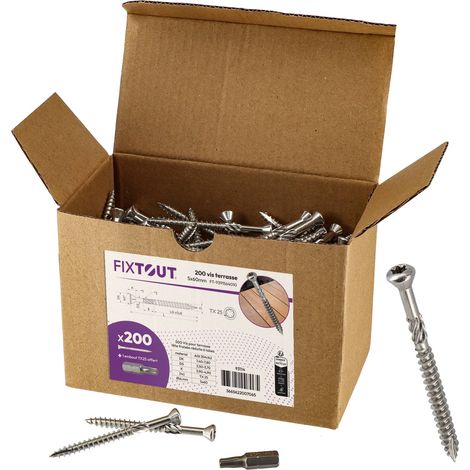 Lot de 200 vis terrasse en INOX A2 à tête réduite crantée - Diamètre de 5 mm - Longueur 50 mm (1/5)