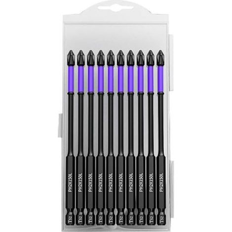 PH2 Tête de Lot Magnétique Tournevis à Chocs Embout de Foret à Vis 150mm Tournevis Électrique Antidérapant Outils Électriques à Visser Installation Facile (1/5)