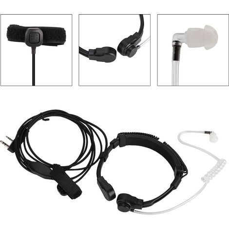 Microphone à commande de gorge avec oreillette intégrée pour talkie-walkie BAOFENG UV 5R UV 5RE UV B5 (1/5)