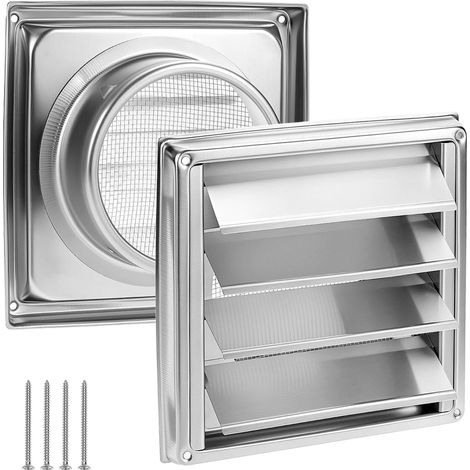 Grille de ventilation en acier inoxydable 304,125 mm Grille Aeration avec filet anti-insectes, pour hottes de cuisine et sèche-linge (1/5)