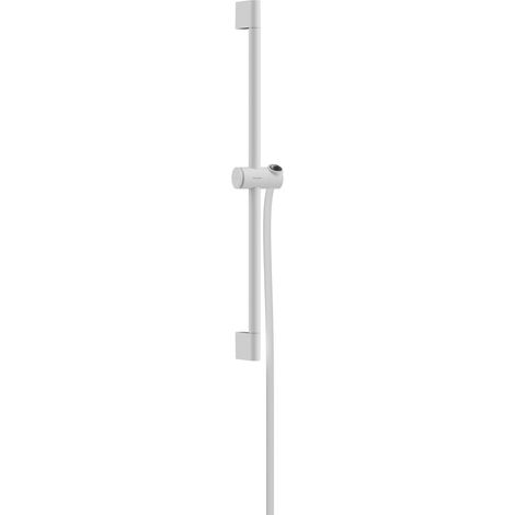 Hansgrohe Unica - Barra de ducha 67 cm con manguera, blanco mate 24400700