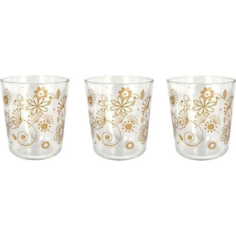 Set 3 Bicchieri da Tavola Vino Acqua Velo Flower Ambra 315 cc Cerve (1/2)