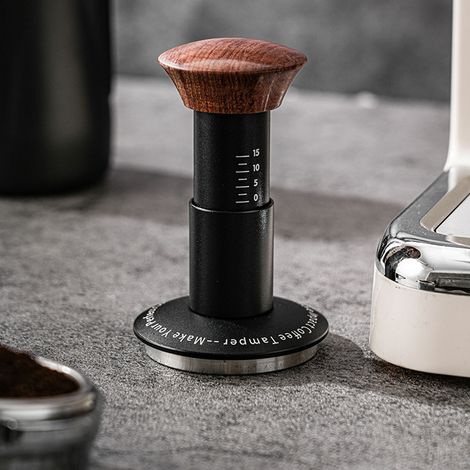 Tasseur à café à fond fileté, porte-filtre expresso, tasseur à force constante avec ressort gradué, 58 mm (1/5)