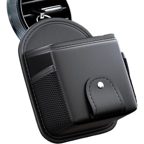 Sac de rangement pour grille d'aération de voiture - Organiseur de cartes de monnaie en cuir - Support multifonction pour téléphone portable pour grille d'aération de voiture - Organiseur pour (1/5)