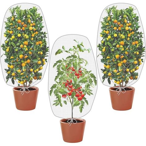 Filet Arbre Fruitier,Filet de Protection Fruitier,3 Pièces Sac de Plantes avec Cordon de Serrage,Anti-Insectes Couverture, Maille Fine Maille pour la Protection des Légumes et Fruits 100X80CM (1/5)