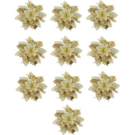 Adorno De Árbol De Navidad - Flor Simulada - Plástico - 14 5 Cm - 10 Unidades (1/5)