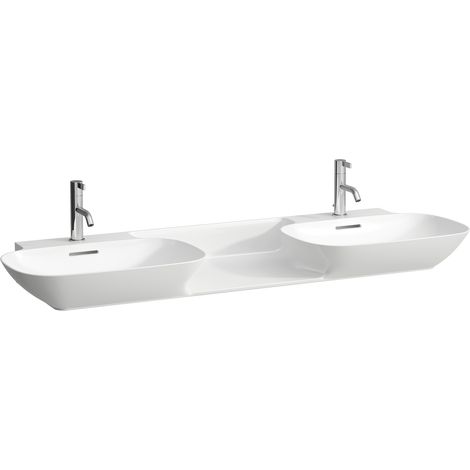 LAUFEN INO lavabo doble, 1 agujero de grifo por lavabo, con